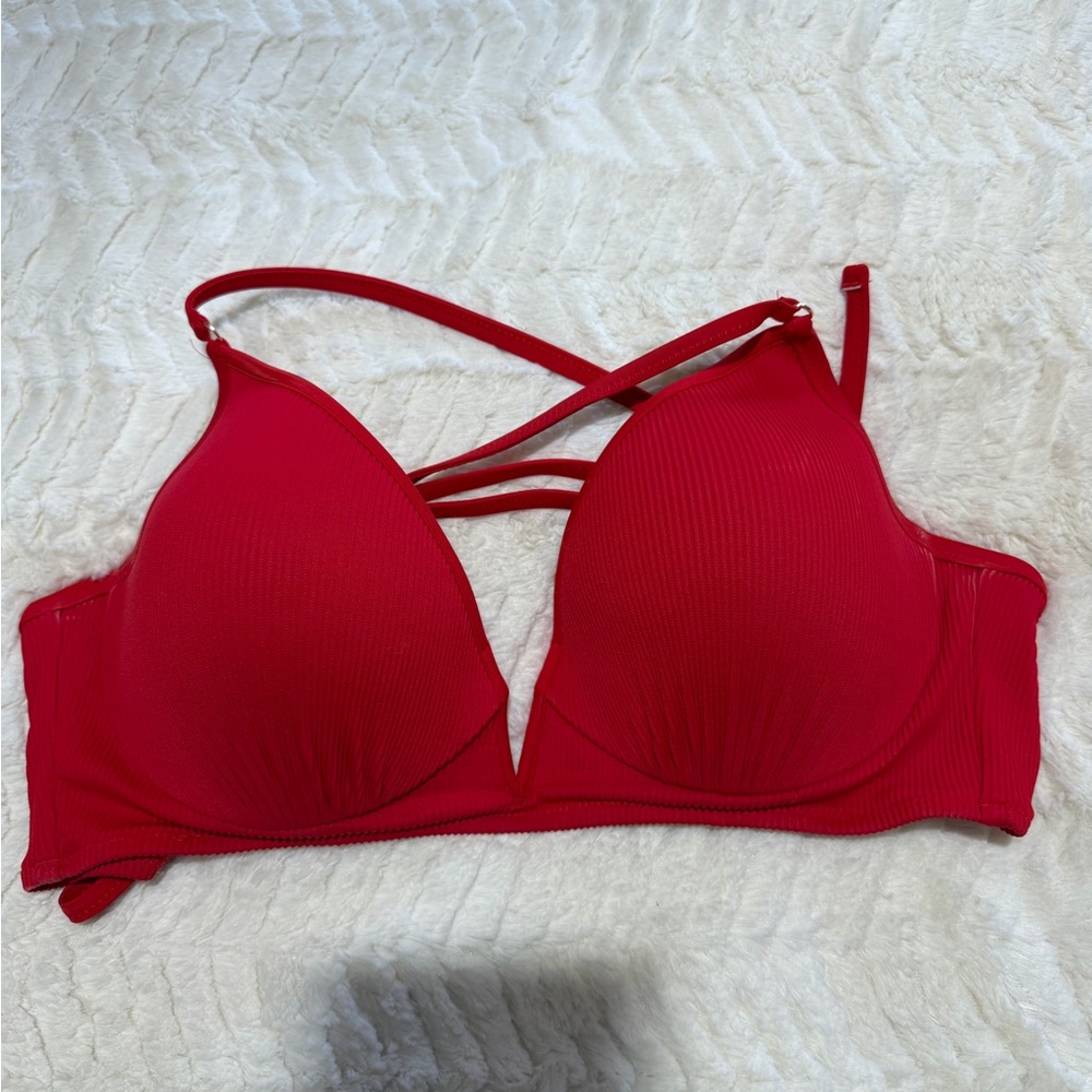 Red Strappy Women's Bikini top
